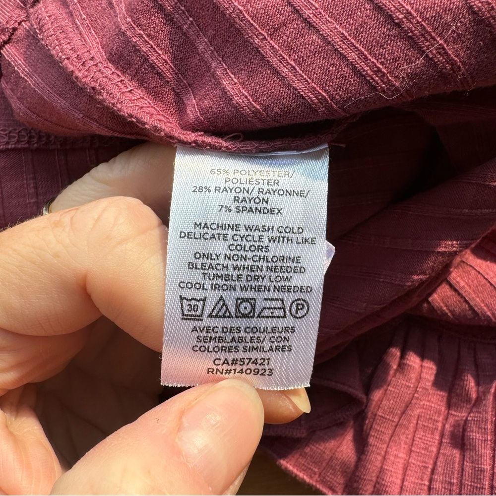 LOFT Brick Red Ribbed Ruffle Tank - Picture 7 of 10